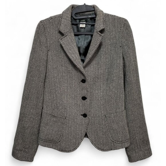 J. Crew Jackets & Blazers - Vintage J. CREW Herringbone Blazer Wool Tweed Classic Single Breasted Jacket